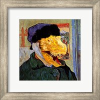 T Rex Van Gogh with Bandaged Battle Damaged Ear Fine Art Print