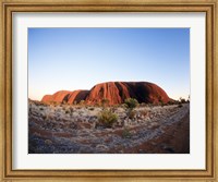 Rock formation on a landscape, Ayers Rock, Uluru-Kata Tjuta Park Fine Art Print