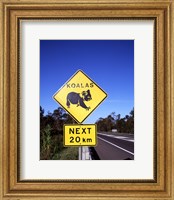 Close-up of a crossing sign on the road side, Australia Fine Art Print