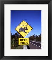 Close-up of a crossing sign on the road side, Australia Fine Art Print