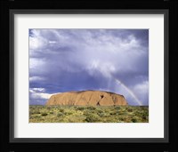 Rock formation on a landscape, Ayers Rock, Uluru-Kata Tjuta National Park Fine Art Print