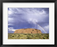 Rock formation on a landscape, Ayers Rock, Uluru-Kata Tjuta National Park Fine Art Print