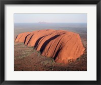 Aerial view of a rock formation on a landscape, Ayers Rock, Uluru-Kata Tjuta National Park, Australia Fine Art Print