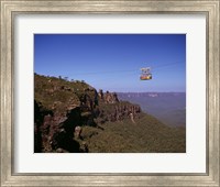 Cable car approaching a cliff, Blue Mountains, Katoomba, New South Wales, Australia Fine Art Print