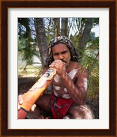 Pamagirri aborigine playing a didgeridoo, Australia Fine Art Print