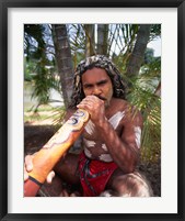 Pamagirri aborigine playing a didgeridoo, Australia Fine Art Print