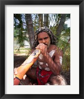 Pamagirri aborigine playing a didgeridoo, Australia Framed Print