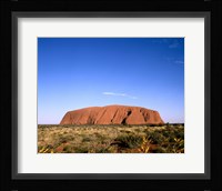 Rock formation on a landscape, Uluru-Kata Tjuta National Park, Australia Fine Art Print