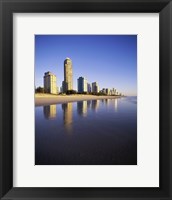 Reflection of buildings in water, Surfers Paradise, Queensland, Australia Fine Art Print