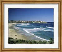 High angle view of a beach, Bondi Beach, Sydney, New South Wales, Australia Fine Art Print