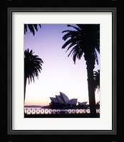 Silhouette of a opera house at dusk, Sydney Opera House, Sydney, Australia Fine Art Print
