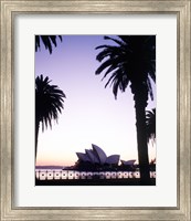 Silhouette of a opera house at dusk, Sydney Opera House, Sydney, Australia Fine Art Print