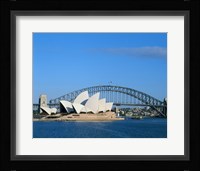 Opera house on the waterfront, Sydney Opera House, Sydney Harbor Bridge, Sydney, Australia Fine Art Print