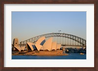 Sydney Opera House in front of the Sydney Harbor Bridge, Sydney, Australia Fine Art Print