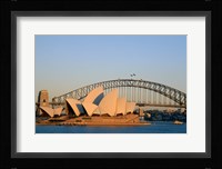 Sydney Opera House in front of the Sydney Harbor Bridge, Sydney, Australia Fine Art Print