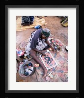 Female artist painting, Alice Springs, Northern Territory, Australia Fine Art Print