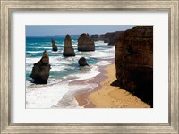 High angle view of rocks on the beach, Twelve Apostles, Port Campbell National Park, Victoria, Australia Fine Art Print