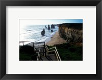High angle view of rocks on the beach, Twelve Apostles, Port Campbell National Park, Victoria, Australia Fine Art Print