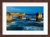 High angle view of rocks in the sea, Twelve Apostles, Port Campbell National Park, Victoria, Australia Fine Art Print