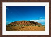 Rock formation on a landscape, Ayers Rock, Uluru-Kata Tjuta National Park, Northern Territory, Australia Fine Art Print