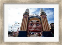 Low angle view of the entrance to an amusement park, Luna Park, Sydney, New South Wales, Australia Fine Art Print