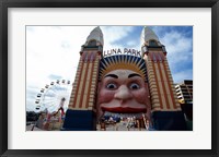 Low angle view of the entrance to an amusement park, Luna Park, Sydney, New South Wales, Australia Fine Art Print