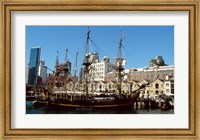 Sailing ship moored in a harbor, Waterfront Restaurant, Sydney, New South Wales, Australia Fine Art Print