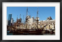 Sailing ship moored in a harbor, Waterfront Restaurant, Sydney, New South Wales, Australia Fine Art Print