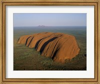 Aerial view of a rock formation. Ayers Rock, Uluru-Kata Tjuta National Park, Australia Fine Art Print