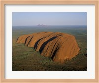 Aerial view of a rock formation. Ayers Rock, Uluru-Kata Tjuta National Park, Australia Fine Art Print