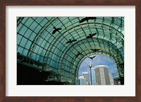 Low angle view of sculptures of birds in a shopping mall Fine Art Print