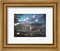 Pace, Michelangelo, Greyhound, rabbit, and the Castle of Ariccia Fine Art Print
