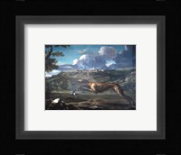 Pace, Michelangelo, Greyhound, rabbit, and the Castle of Ariccia Fine Art Print