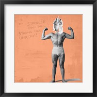Muscle Man Unicorn Framed Print