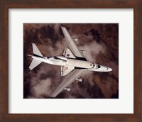 B747 with Space Shuttle on it from Above Fine Art Print