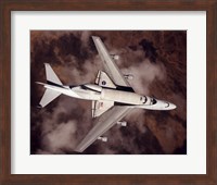 B747 with Space Shuttle on it from Above Fine Art Print