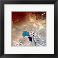 Cerros Colorados Argentina from Space Taken by Atlantis Framed Print