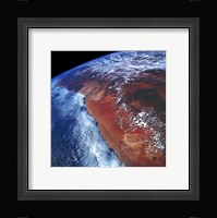 Coastal Namibia photographed from the Space Shuttle Columbia Framed Print