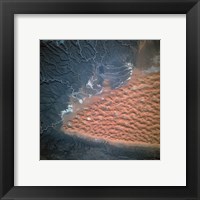 Spectacular view of dune fields in Algeria photographed from orbit Framed Print