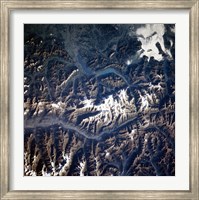 Swiss alps from space taken by Atlantis Fine Art Print
