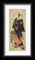 Samurai In Black Framed Print