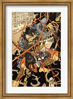 Li Hayata Hironao grappling with the monstruos nue Fine Art Print