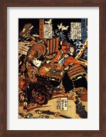 Matano Goro Kagehisa wrestling with Sanada Yoichi Yoshitada Fine Art Print