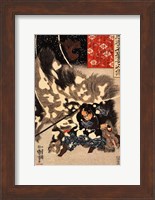 Yamamoto Kansuke fighting a giant boar Fine Art Print