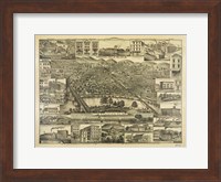 Topographic View of the City of Reading PA. 1881 Fine Art Print