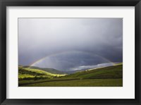 England, Yorkshire, Yorkshire Dales, Rainbow over Swaledale Fine Art Print