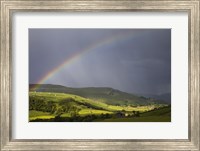 England, Yorkshire, Yorkshire Dales, Rainbow over Swaledale Fine Art Print