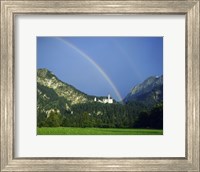 Rainbow over a castle, Neuschwanstein Castle, Bavaria, Germany Fine Art Print