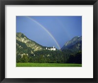 Rainbow over a castle, Neuschwanstein Castle, Bavaria, Germany Fine Art Print