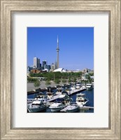 Boats docked at a dock, Toronto, Ontario, Canada Fine Art Print